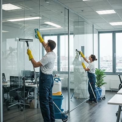 Commercial glass partition walls and doors