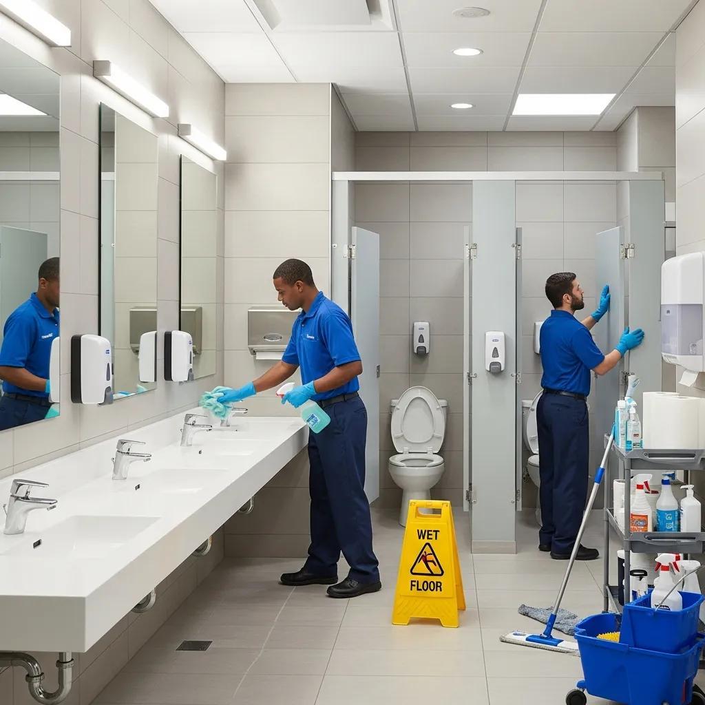 Clean commercial washroom